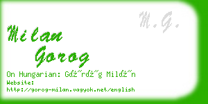 milan gorog business card